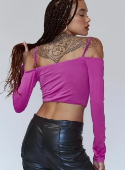 Princess Polly Zinnia Long Sleeve Top  Purple Hot