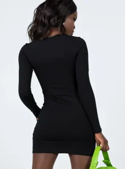 Princess Polly Zola Mini Dress  Black New