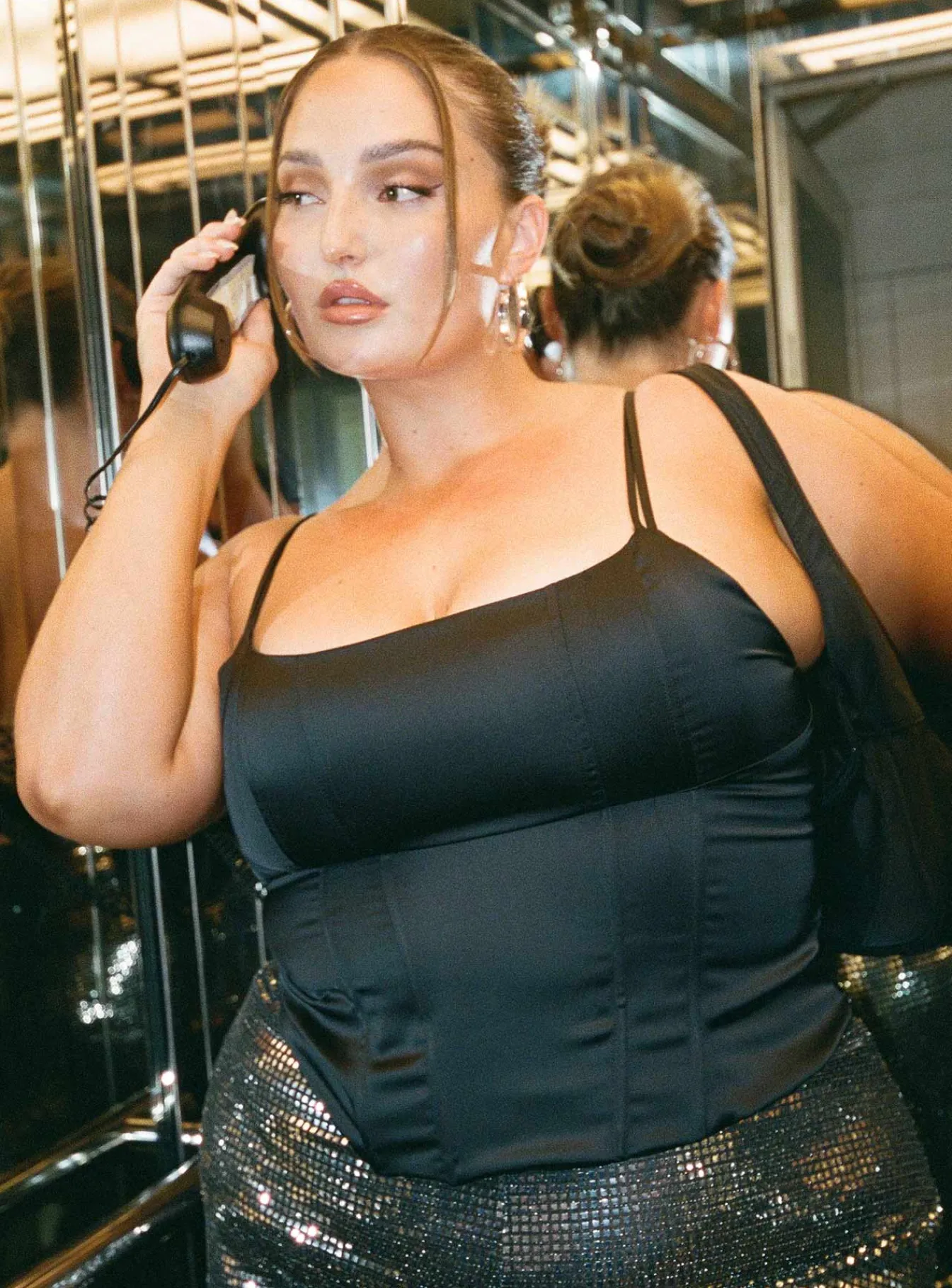Princess Polly Zora Satin Corset Topcurve   Black New