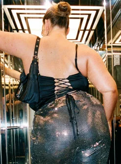 Princess Polly Zora Satin Corset Topcurve   Black New