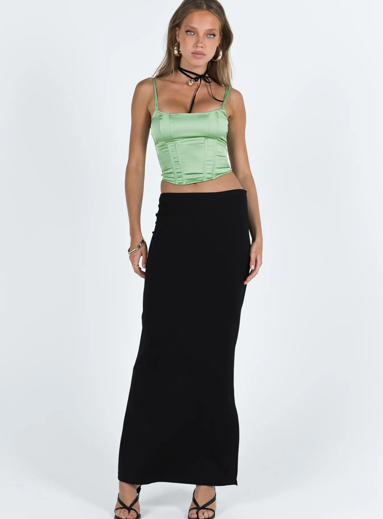 Princess Polly Zora Satin Top Green Best Sale