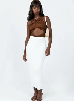 Princess Polly Zyler Maxi Skirt  White Outlet