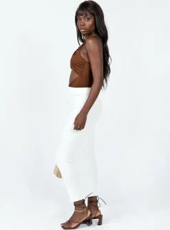 Princess Polly Zyler Maxi Skirt  White Outlet