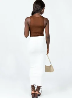 Princess Polly Zyler Maxi Skirt  White Outlet