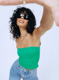 Princess Polly Zyra Strapless Top  Green Discount