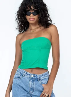 Princess Polly Zyra Strapless Top  Green Discount