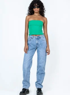 Princess Polly Zyra Strapless Top  Green Discount