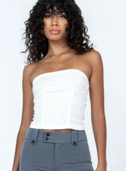 Princess Polly Zyra Strapless Top  White Outlet